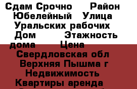 Сдам Срочно ! › Район ­ Юбелейный › Улица ­ Уральских рабочих › Дом ­ 39 › Этажность дома ­ 5 › Цена ­ 11 000 - Свердловская обл., Верхняя Пышма г. Недвижимость » Квартиры аренда   . Свердловская обл.,Верхняя Пышма г.